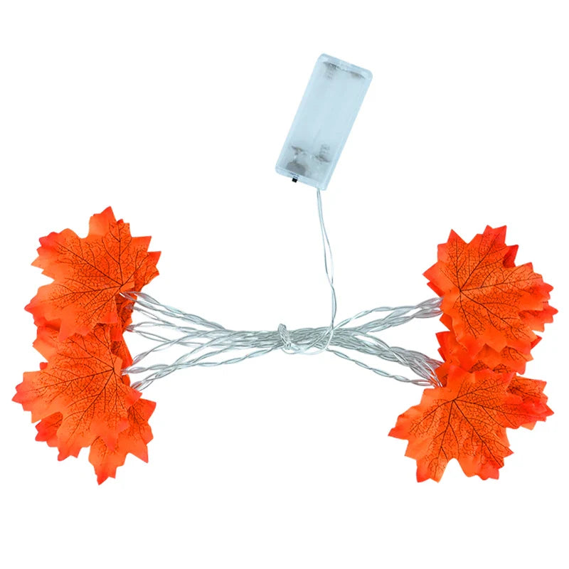 2M 10LED Artificial Autumn Maple Leaves Garland