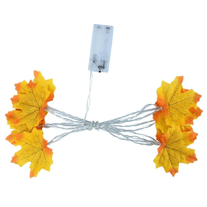 2M 10LED Artificial Autumn Maple Leaves Garland