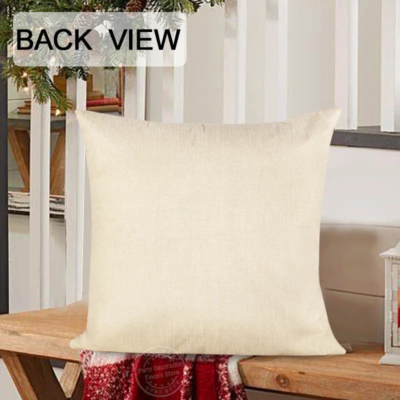 Linen Merry Christmas Pillow Cover