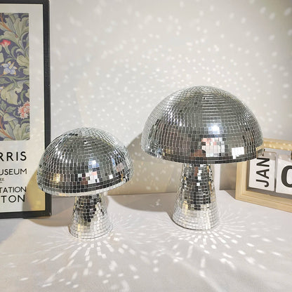 Mirrored Mushroom Disco Balls - 7" tall