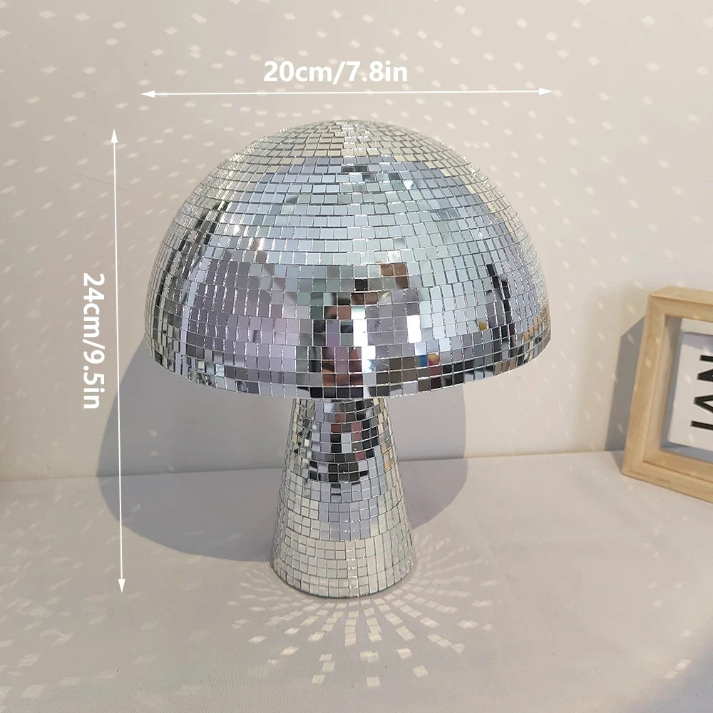 Mirrored Mushroom Disco Balls - 7" tall