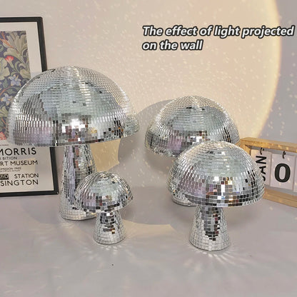 Mirrored Mushroom Disco Balls - 7" tall