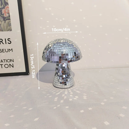 Mirrored Mushroom Disco Balls - 7" tall